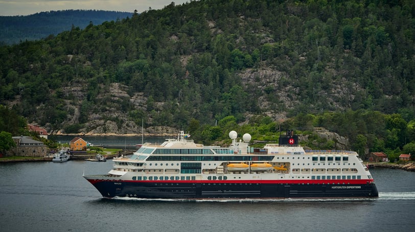 a norwegian fjord cruise in the sea