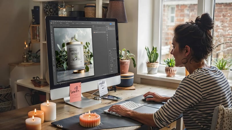 Photoshop mockup template for candle makers