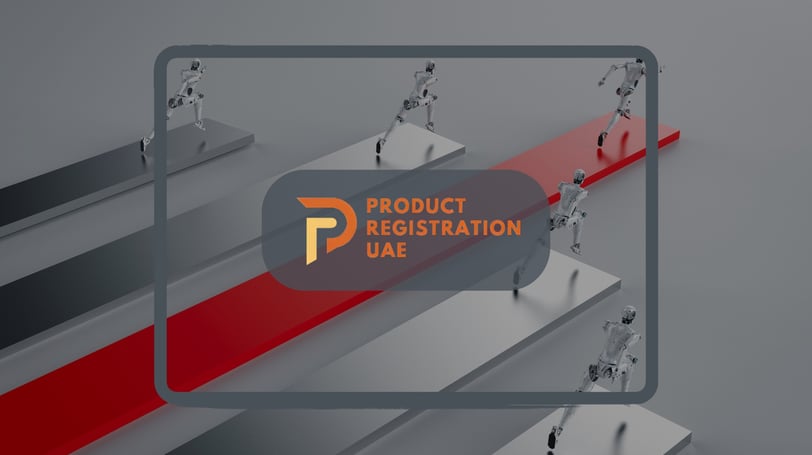 Product Registration UAE Logo with cutting delays in background blog faster