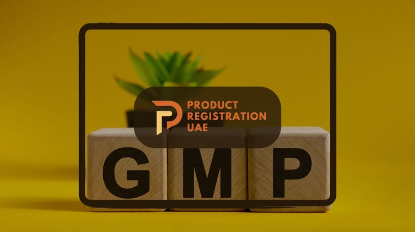 Product Registration UAE Logo with GMP background