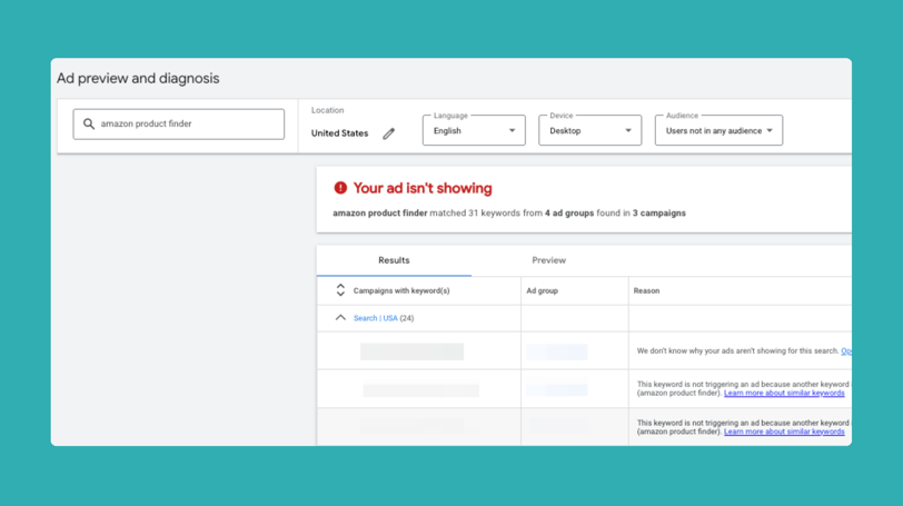 ad prieview and diagnosis tool