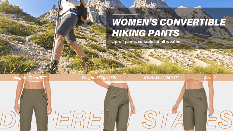 Toomett Outdoor Gear Women's Convertible  Hiking Pants