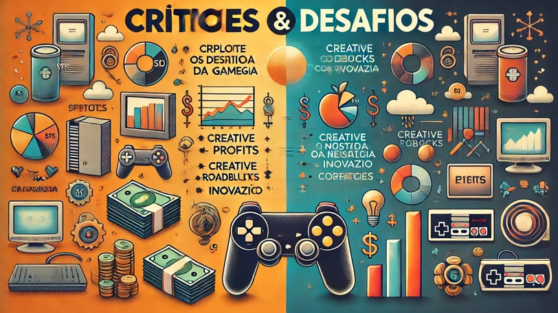 contrastando lucros financeiros com obstáculos criativos, incluindo um controle de jogo dividido