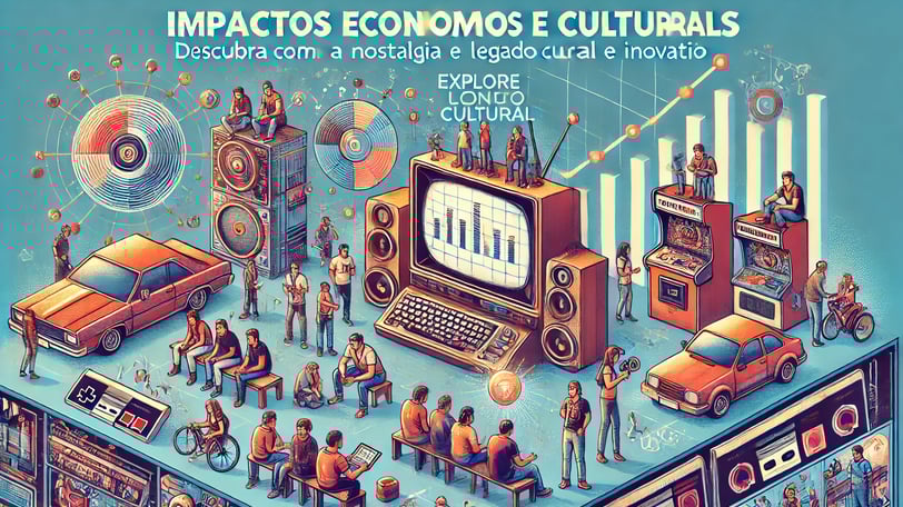 gráficos de vendas, comunidades de fãs de jogos retrô e memorabilia icônica, acompanhada de pessoas 