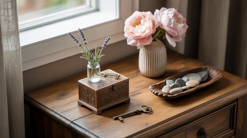 a vase with flowers in a vase on a table