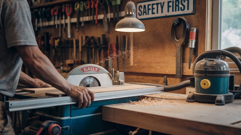 a man is using a circular sawhorse to cut a piece of wood