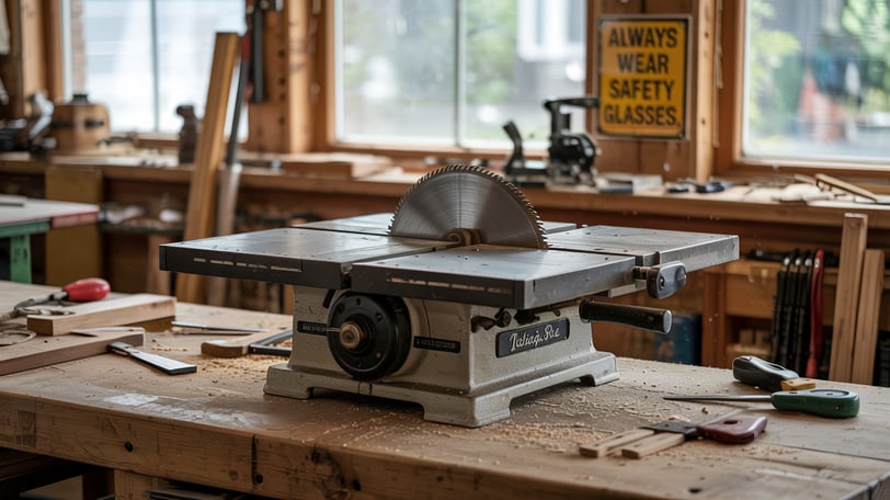 a table sawdusted on a workbench