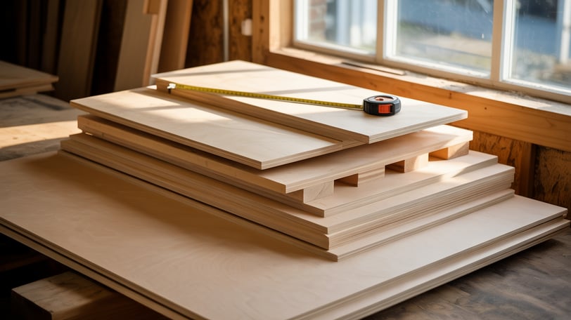 a stack of woodworking tools and a tape measure ruler