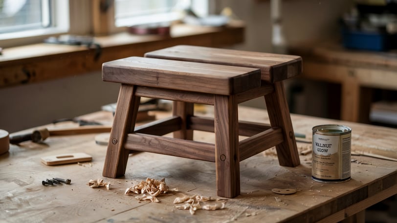 a wooden stool