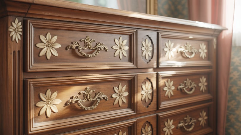 a custom dresser with a mirror