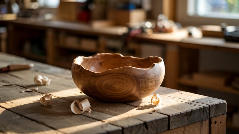 a wooden bowl