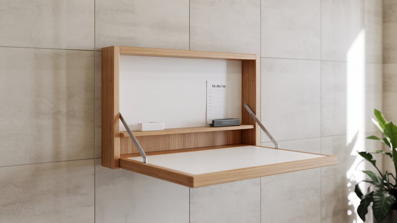 a fold-down wall desk