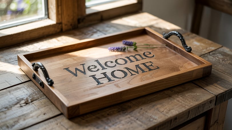 wooden serving tray