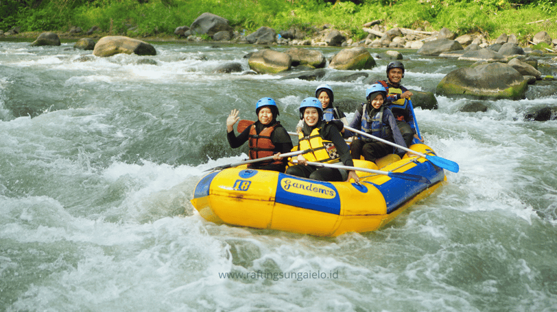 Paket seru rafting di Sungai Elo, cocok untuk liburan keluarga atau kegiatan perusahaan.