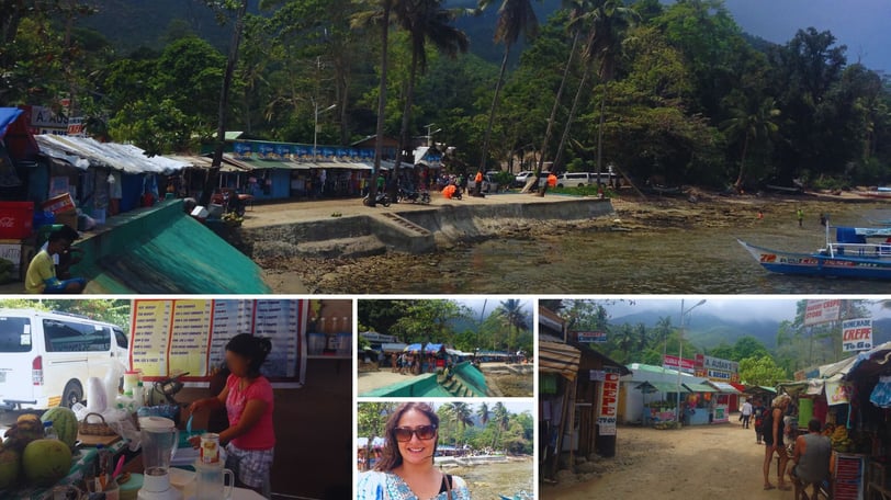 Comércio local cercado por vegetação em Sabang.