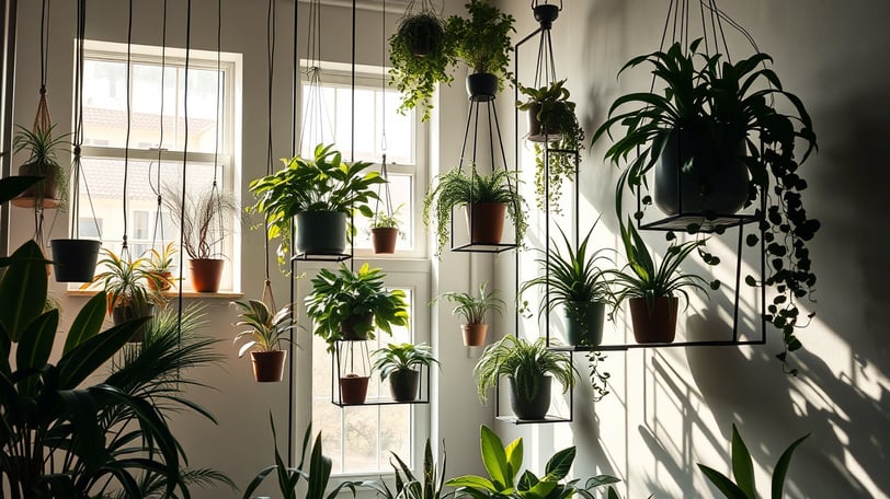 Como decorar com plantas em ambientes escuros. Dicas para combinar vasos e suportes criativos.