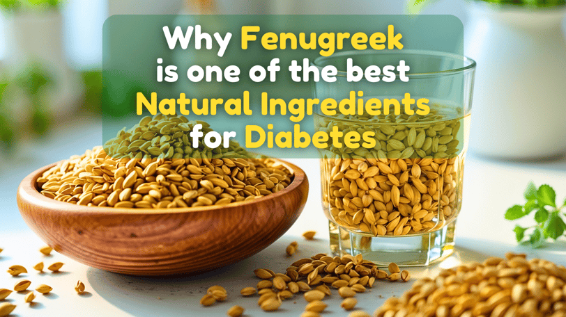 Fenugreek seeds and soaked water on a clean kitchen counter.