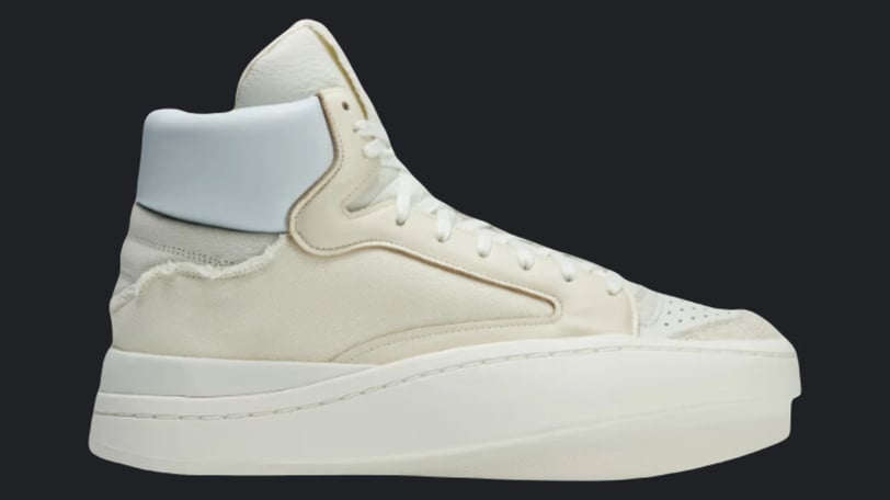 a off-white sneaker with soft blue,  basket sneaker adidas Y-3 Centennial High. 