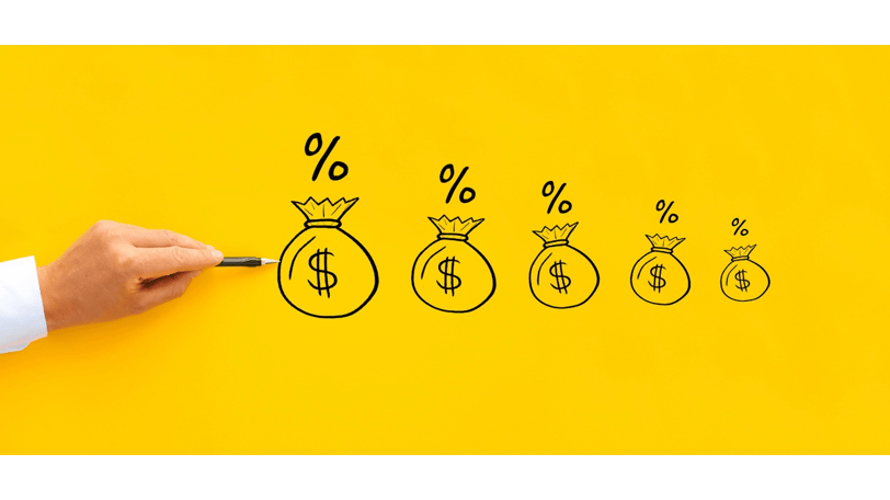 increasing money bags with percentage symbols | Conversion rate optimization for revenue growth