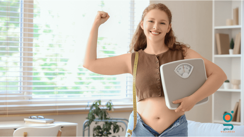 Happy woman achieving real, lasting weight goals with GLEO Wellness Virtual Medical Weight Loss Program in Massachusetts