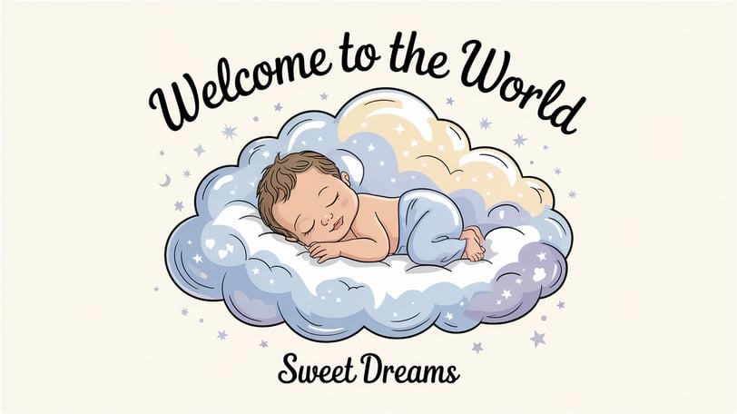 a baby sleeping on a cloud