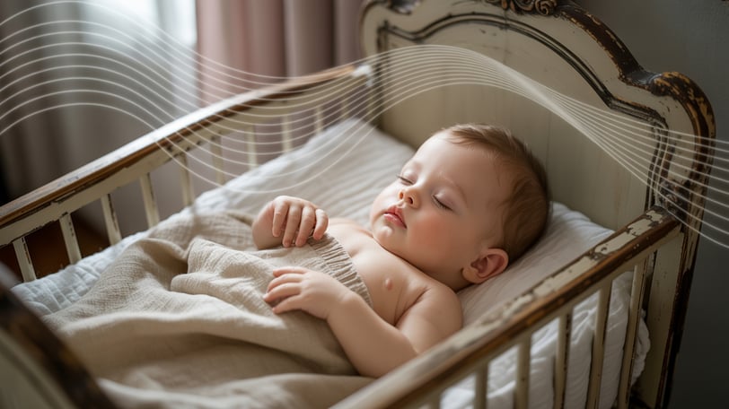 a baby in a crib with a blanket