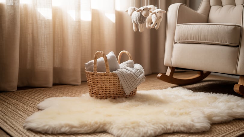 a basket weave in a baby's room