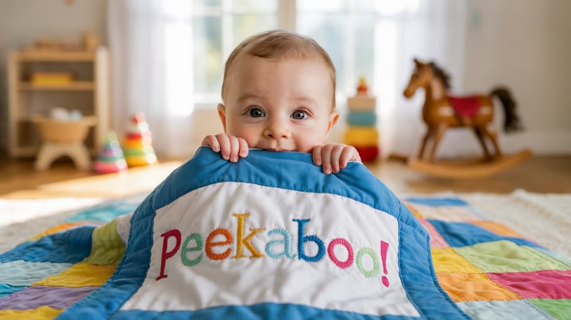 a baby is laying on a blanket