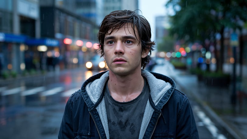 a man in a black jacket