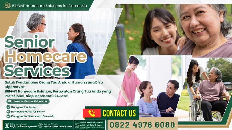 Cari jasa perawat lansia demensia di Bogor? BRIGHT Homecare menyediakan caregiver bersertifikat