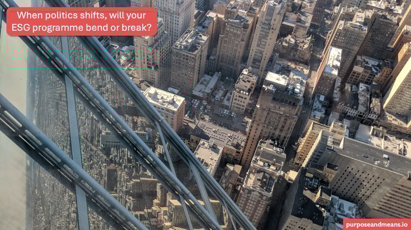 When politics shifts, will your ESG programme bend or break?