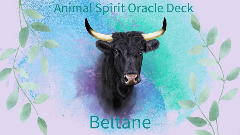 Bull Spirit Animal against watercolour background