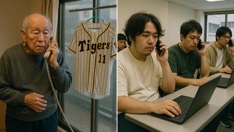 a man in a baseball uniform is talking on the phone