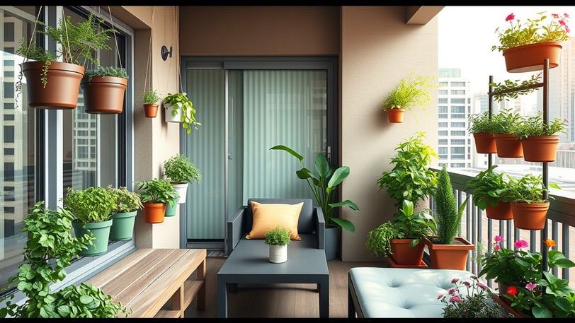 Jardinagem urbana inteligente em poucos metros quadrados. Soluções criativas como hortas suspensas, 