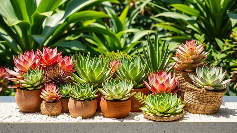 Coleção de suculentas ideais para o clima tropical brasileiro. Plantas resistentes ao calor e umidad