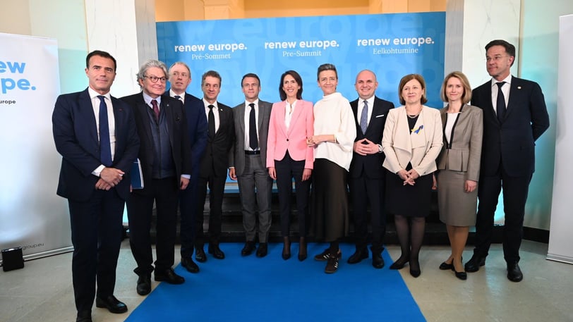 Valérie Hayer with leaders of Renew Europe family