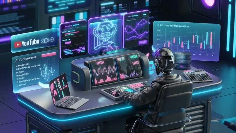 An AI robot operating multiple social media networks simultaneously, including Facebook, Instagram, YouTube, and Twitter."