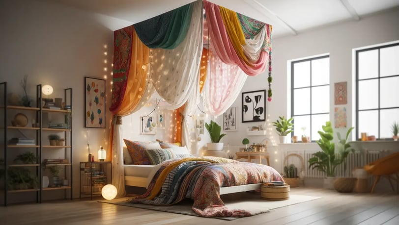 playful bohemian bedroom