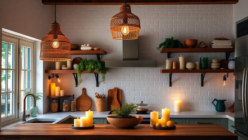 bohemian kitchen lighting