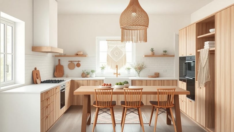 Modern Boho Neutral Color Kitchen