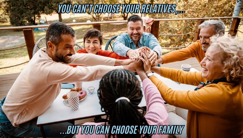 a group of people holding hands in a circle