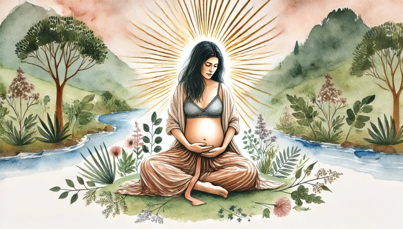 pregnant woman sitting on the floor