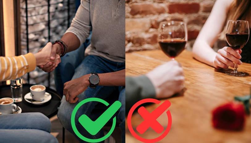 a man and woman on a first date