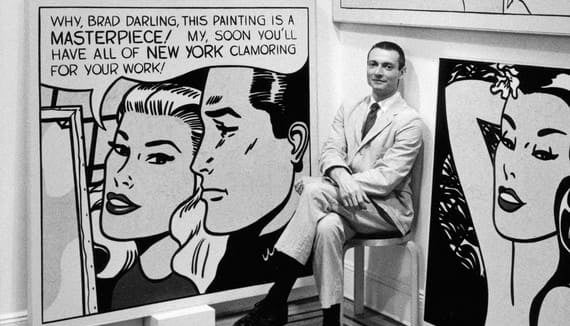 Imagem do artista Roy Lichtenstein, em seu ateliê