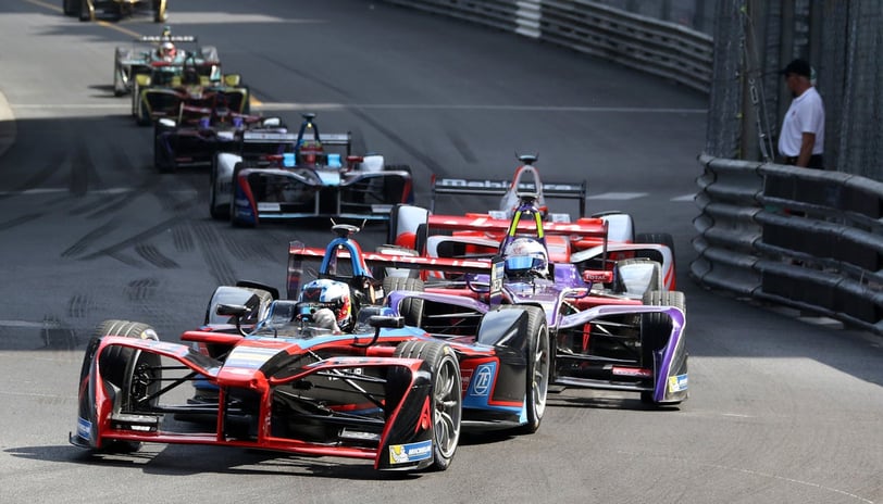 Race cars in Monaco Grand Prix