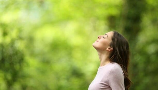 girl breathing