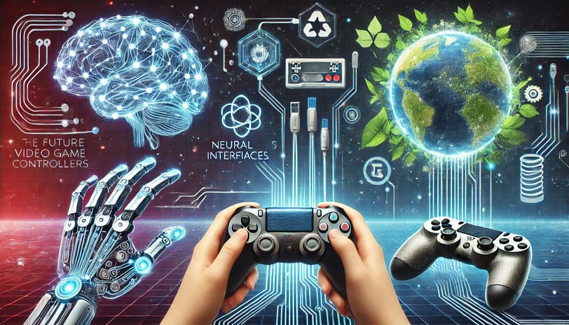 tendências futuras em controles de videogame, como interfaces neurais, luvas hápticas e materiais 