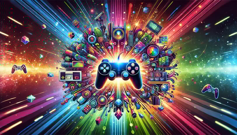 a video game controller with a video game controller