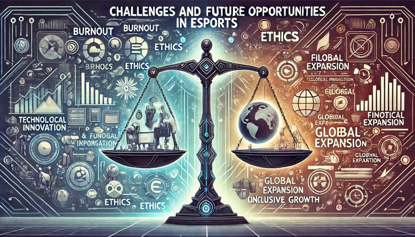 ética e saúde mental, ao lado de oportunidades como inovação tecnológica e expansão global no futuro