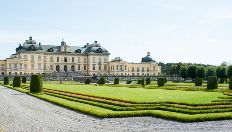 Drottningholm palace, beautiful palace and gardens in Stockholm, Sweden.